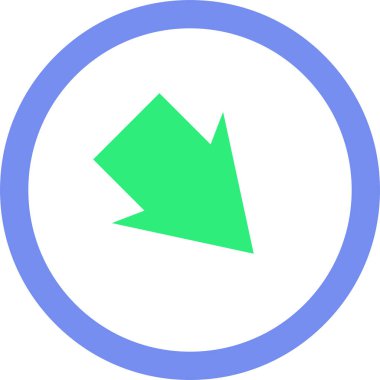 Beyaz arkaplanda yeşil ok yönü simgesi, vektör illüstrasyonu    