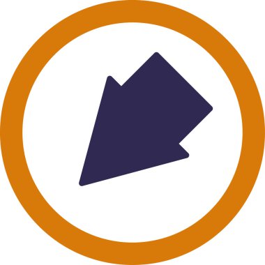 Beyaz arkaplanda ok yönü simgesi, vektör illüstrasyonu 