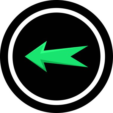 Green Arrow simgesinin vektör illüstrasyonu. Yön ok sembolü düz biçimli              