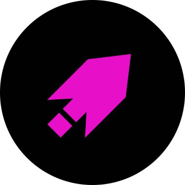 Pembe ok simgesinin vektör çizimi. Yön ok sembolü düz biçimli              