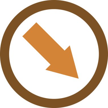 Beyaz arkaplanda ok yönü simgesi, vektör illüstrasyonu