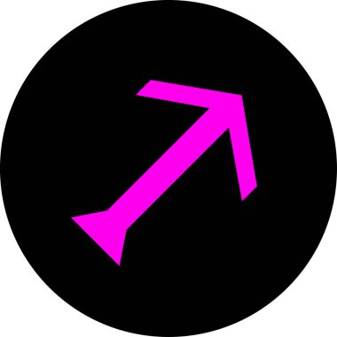 Pembe ok simgesinin vektör çizimi. Yön ok sembolü düz biçimli              