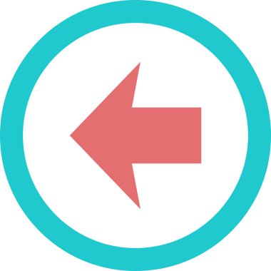 Beyaz arkaplanda ok yönü simgesi, vektör illüstrasyonu 