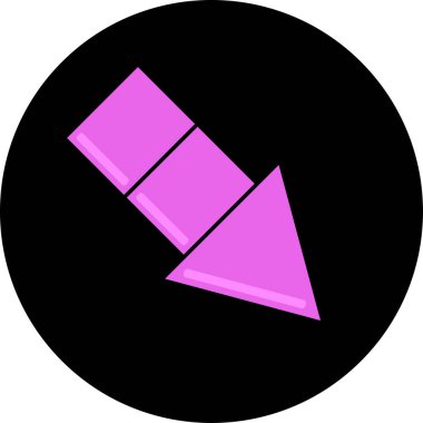 Pembe ok. Web simgesi basit illüstrasyon              