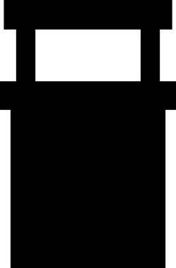 Baca çatı simgesi, vektör illüstrasyonu