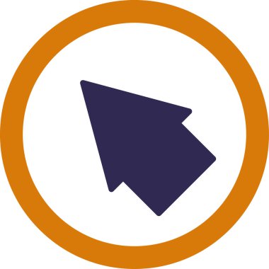 Beyaz arkaplanda ok yönü simgesi, vektör illüstrasyonu