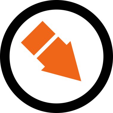 Beyaz arkaplanda ok yönü simgesi, vektör illüstrasyonu    