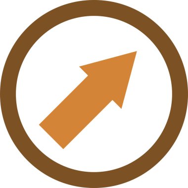 Beyaz arkaplanda ok yönü simgesi, vektör illüstrasyonu    