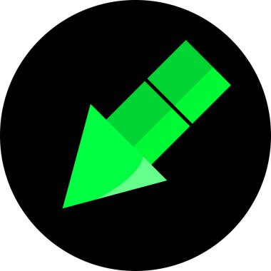 green arrow. Web simgesi basit illüstrasyon              