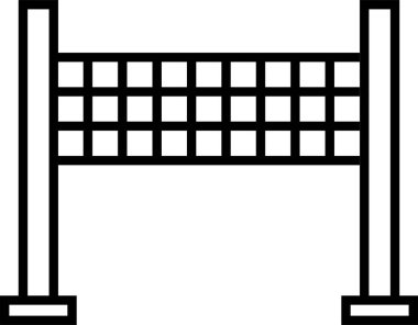 Voleybol net ikonu. Plaj voleybol şampiyonası tasarımı