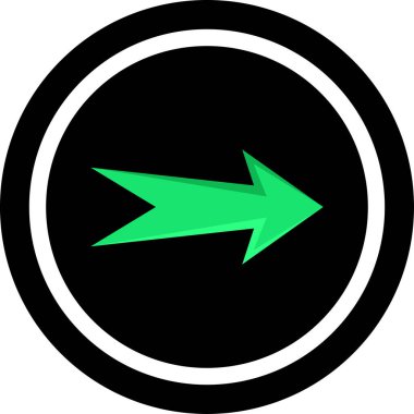green arrow. Web simgesi basit illüstrasyon              