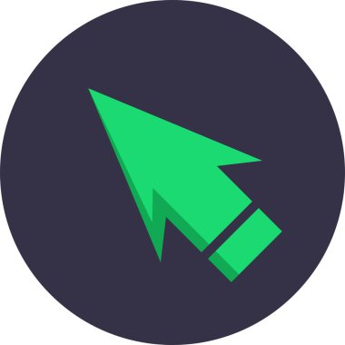 green arrow. Web simgesi basit illüstrasyon              