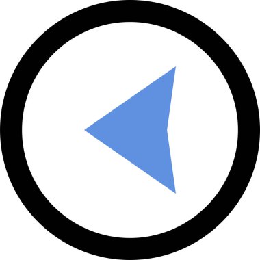 Beyaz arkaplanda mavi ok yönü simgesi, vektör illüstrasyonu             