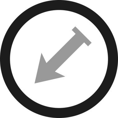 Beyaz arkaplanda ok yönü simgesi, vektör illüstrasyonu    