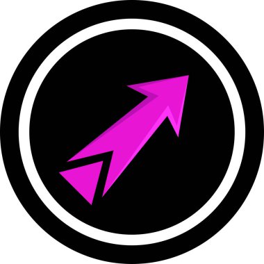 Pembe ok. Web simgesi basit illüstrasyon              