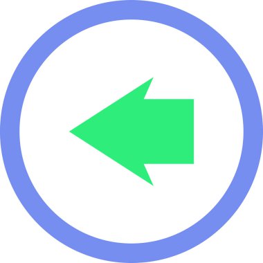 Beyaz arkaplanda yeşil ok yönü simgesi, vektör illüstrasyonu    