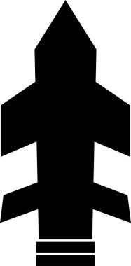 Beyaz arkaplanda resimli füze simgesi