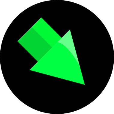 green arrow. Web simgesi basit illüstrasyon              