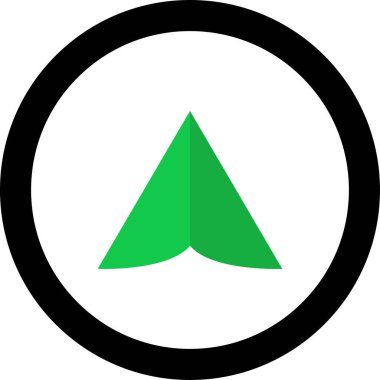 Beyaz arkaplanda yeşil ok yönü simgesi, vektör illüstrasyonu    