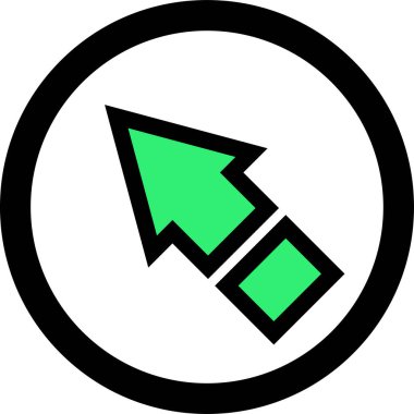 Beyaz arkaplanda ok yönü simgesi, vektör illüstrasyonu