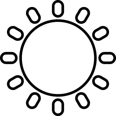 Güneş simgesi, vektör illüstrasyonu basit tasarım