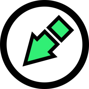 Beyaz arkaplanda ok yönü simgesi, vektör illüstrasyonu