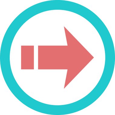 Beyaz arkaplanda ok yönü simgesi, vektör illüstrasyonu