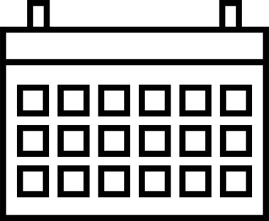 Takvim simgesi beyaz arkaplanda izole edildi