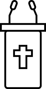 Rahip duruşu simge vektör illüstrasyonu