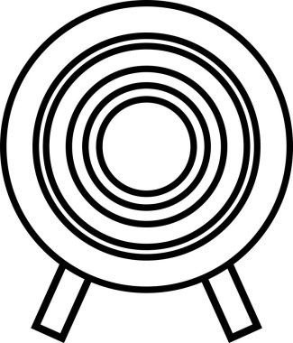 beyaz arkaplanda izole edilmiş düz biçimli hedef simgesi. 