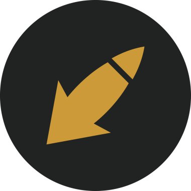 Eğilim biçimi izole edilmiş arkaplanda ok simgesi     