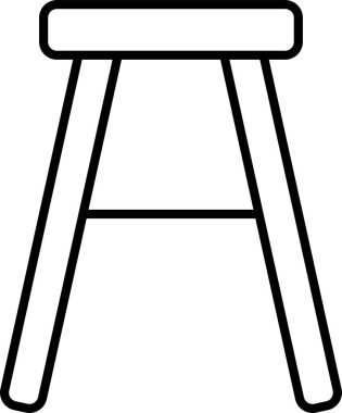 sandalye iskemle mobilya simgesi taslak biçiminde