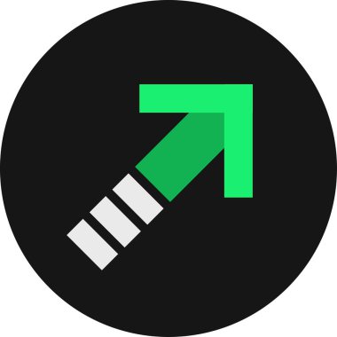 Eğilim biçimi izole edilmiş arkaplanda ok simgesi     