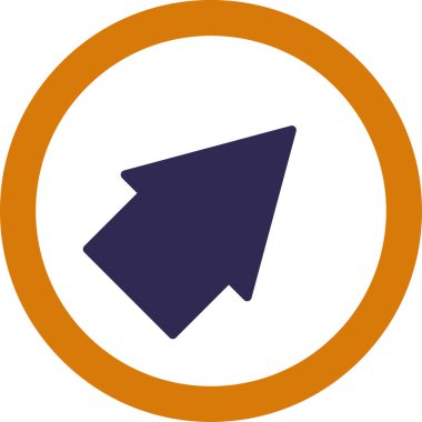 Beyaz arkaplanda ok yönü simgesi, vektör illüstrasyonu