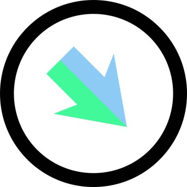 Beyaz arkaplanda ok yönü simgesi, vektör illüstrasyonu             