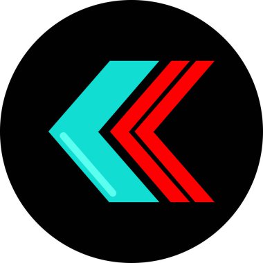 Sol ok simgesi, vektör illüstrasyonu