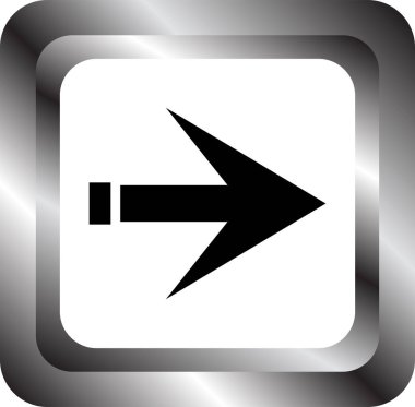 Beyaz arkaplanda siyah ok yönü simgesi, vektör illüstrasyonu             