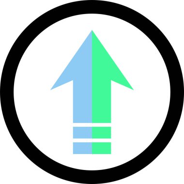 Beyaz arkaplanda ok yönü simgesi, vektör illüstrasyonu 