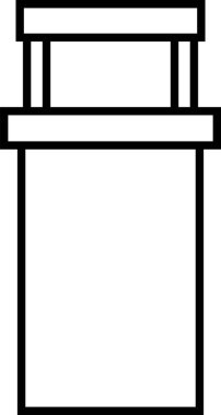 Baca çatı simgesi, vektör illüstrasyonu