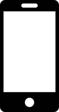 Beyaz arkaplanda akıllı telefon simgesi, modern cep telefonu simgesi 