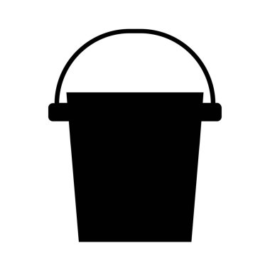 Kova ikonu. Beyaz arkaplanda izole vektör illüstrasyonu. 