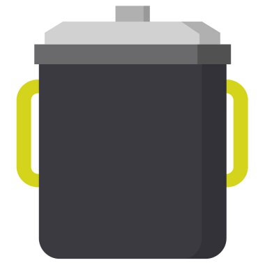 Mutfak çömleği simgesi beyaz arkaplanda izole edilmiş düz stil. 