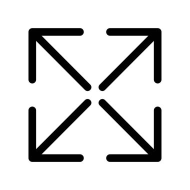 Beyaz bir arka plan üzerinde gösterilen simge okları genişletin