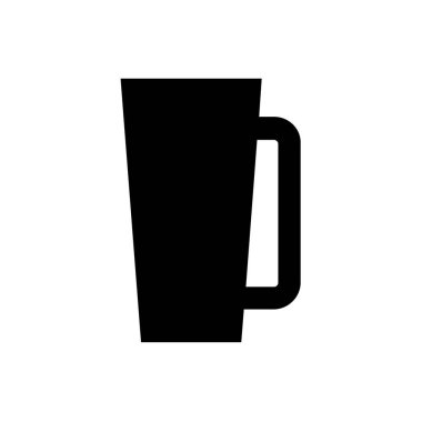 Bira kupası düz simgesi, vektör illüstrasyonu