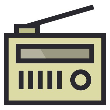 Radyo simgesi vektör çizim şablonu 