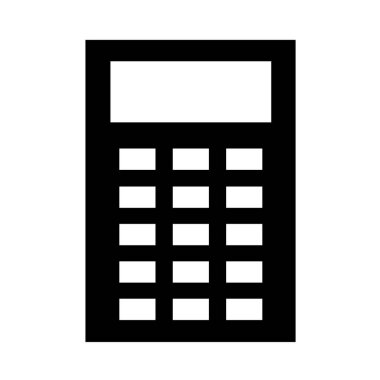 Hesaplayıcı simgesi beyaz arkaplanda izole edildi