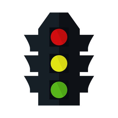 Beyaz arkaplanda izole edilmiş trafik ışığı simgeleri.                  