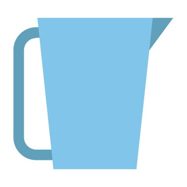 Beyaz arkaplanda simge olan mavi kova