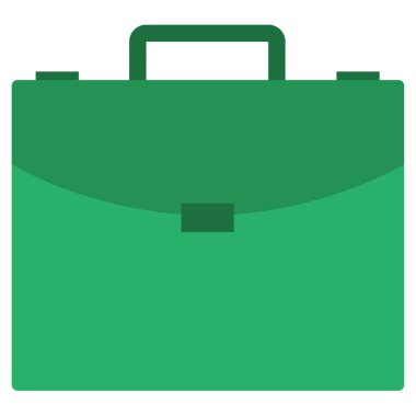 yeşil evrak çantası düz simgesi beyaz arkaplanda izole