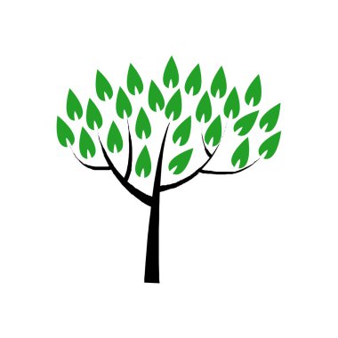 Ağaç yassı simgesi, vektör illüstrasyonu
